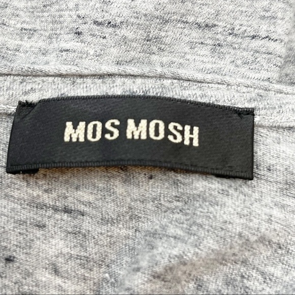 MOS MOSH Women’s Heathered Gray Embellished V-Neck Margaret Tee - Picture 6 of 7